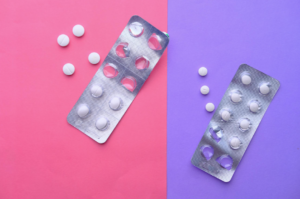 Blister packs of medication.