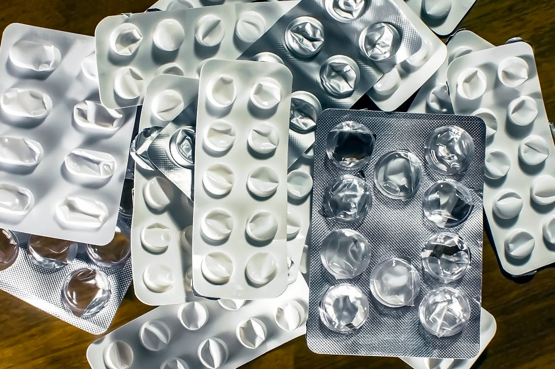 An image of empty foil packets