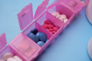 Pills in an organizer